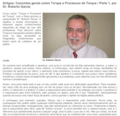 Artigo: Conceitos gerais sobre Torque e Processos de Torque