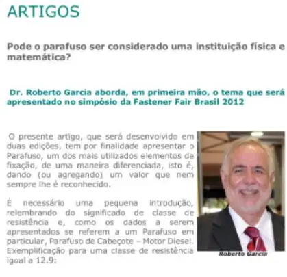 Artigo: Pode o parafuso ser considerado uma instituição física e matemática