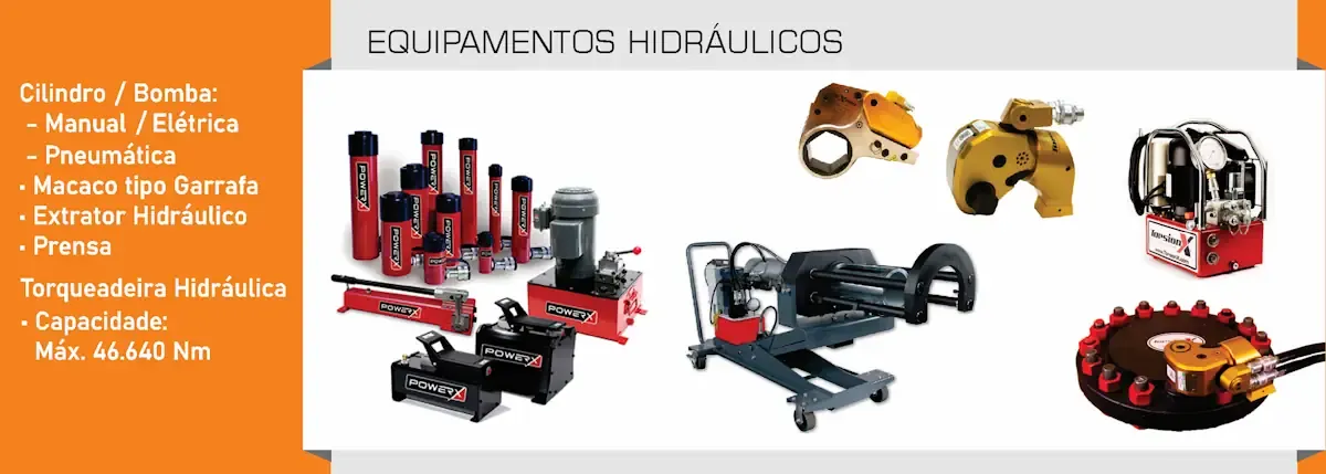 Cilindros, bombas, extratores e torqueadeiras hidráulicas