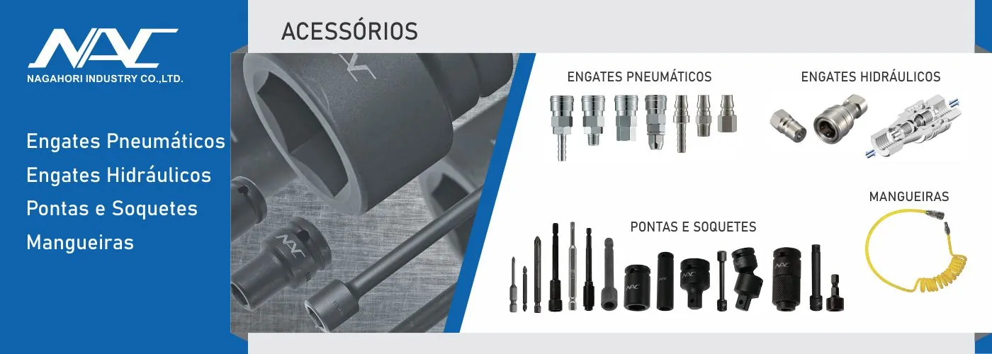 Soquetes, pontas, engates e mangueiras NAC